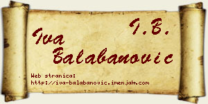 Iva Balabanović vizit kartica
